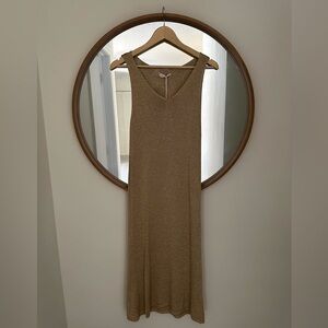 Gold knit/crochet midi dress